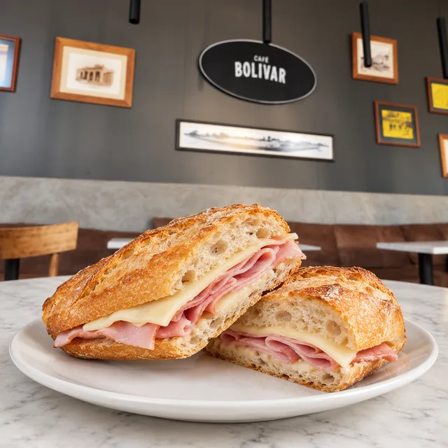 Imagen ilustrativa de Baguette de jamón y queso
