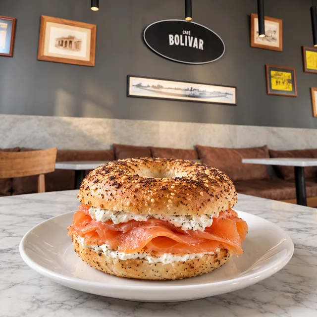 Imagen ilustrativa de Bagel de salmón ahumado